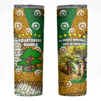Equatorial Guinea Baobab Tree Skinny Tumbler with Tribal Patterns and Heritage Quote