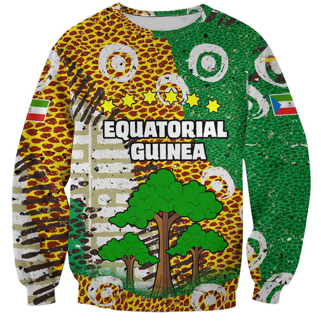 Equatorial Guinea Baobab Tree Sweatshirt with Tribal Patterns and Heritage Quote