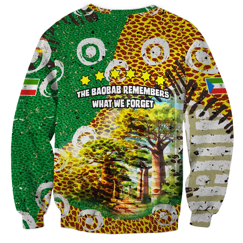 Equatorial Guinea Baobab Tree Sweatshirt with Tribal Patterns and Heritage Quote