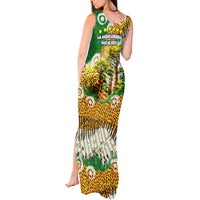 Equatorial Guinea Baobab Tree Tank Maxi Dress with Tribal Patterns and Heritage Quote