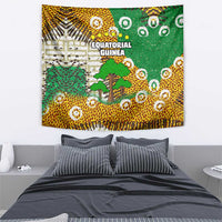 Equatorial Guinea Baobab Tree Tapestry with Tribal Patterns and Heritage Quote