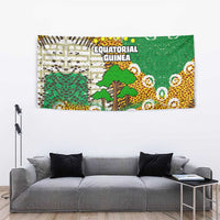 Equatorial Guinea Baobab Tree Tapestry with Tribal Patterns and Heritage Quote