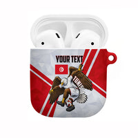 Personalized Tunisia Soccer AirPods Case Tunisia Flag Eagle Football Mascot