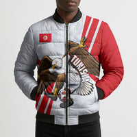 Personalized Tunisia Soccer Bomber Puffer Jacket Tunisia Flag Eagle Football Mascot