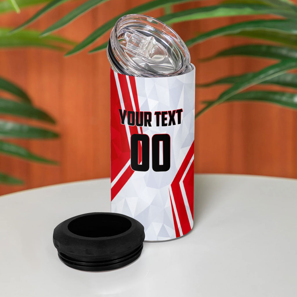 Personalized Tunisia Soccer 4 in 1 Can Cooler Tumbler Tunisia Flag Eagle Football Mascot