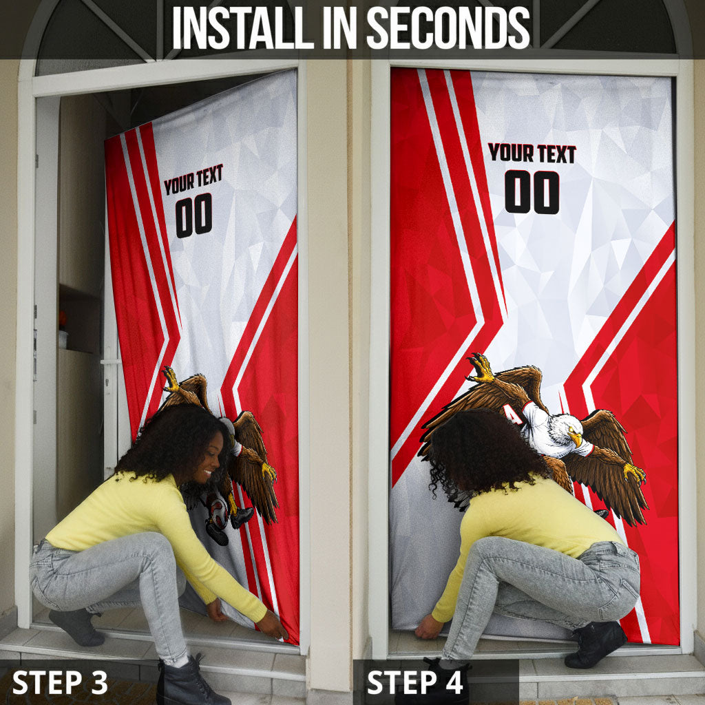 Personalized Tunisia Soccer Door Cover Tunisia Flag Eagle Football Mascot