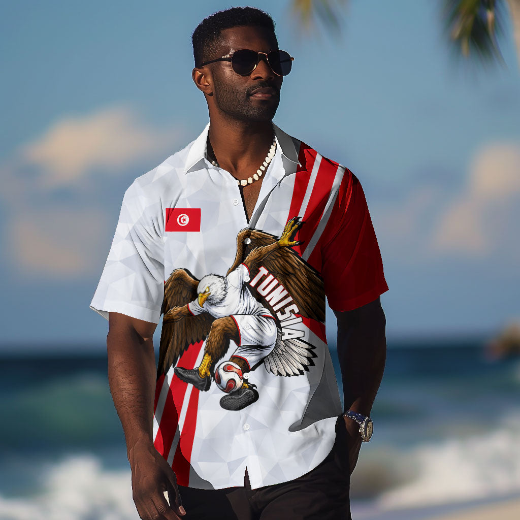 Personalized Tunisia Soccer Hawaiian Shirt Tunisia Flag Eagle Football Mascot