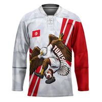 Personalized Tunisia Soccer Hockey Jersey Tunisia Flag Eagle Football Mascot