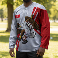 Personalized Tunisia Soccer Hockey Jersey Tunisia Flag Eagle Football Mascot