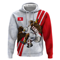 Personalized Tunisia Soccer Hoodie Tunisia Flag Eagle Football Mascot
