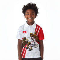 Personalized Tunisia Soccer Kid Polo Shirt Tunisia Flag Eagle Football Mascot