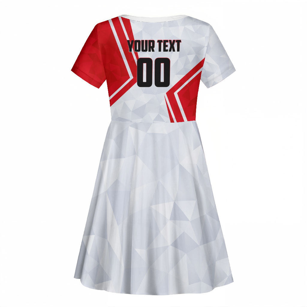 Personalized Tunisia Soccer Kid Short Sleeve Dress Tunisia Flag Eagle Football Mascot