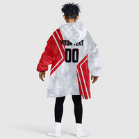 Personalized Tunisia Soccer Kid Wearable Blanket Hoodie Tunisia Flag Eagle Football Mascot