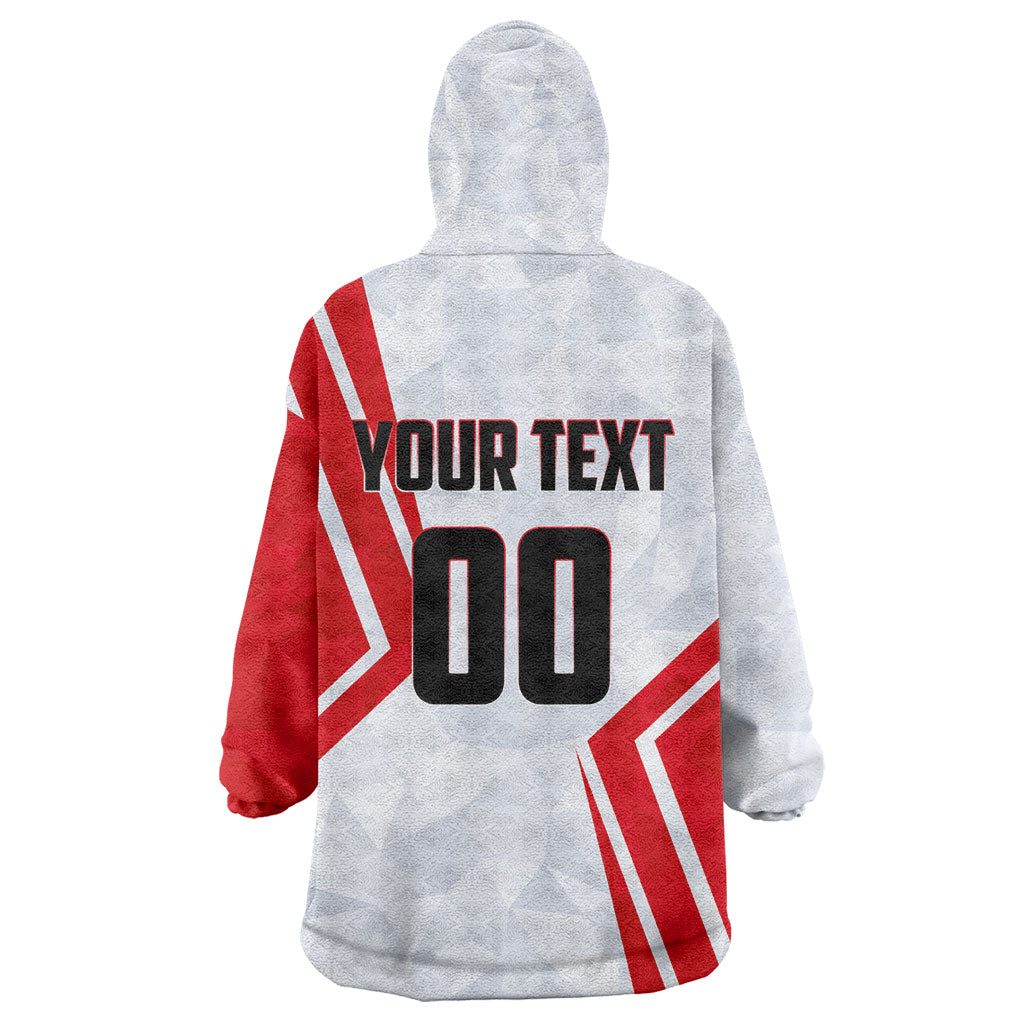 Personalized Tunisia Soccer Kid Wearable Blanket Hoodie Tunisia Flag Eagle Football Mascot