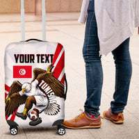 Personalized Tunisia Soccer Luggage Cover Tunisia Flag Eagle Football Mascot