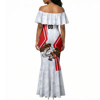 Personalized Tunisia Soccer Mermaid Dress Tunisia Flag Eagle Football Mascot