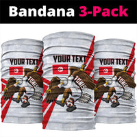 Personalized Tunisia Soccer Neck Gaiter Tunisia Flag Eagle Football Mascot