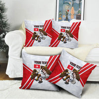Personalized Tunisia Soccer Pillow Cover Tunisia Flag Eagle Football Mascot