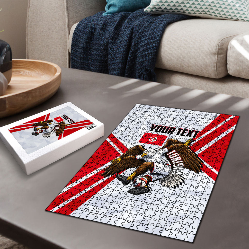 Personalized Tunisia Soccer Puzzle Tunisia Flag Eagle Football Mascot