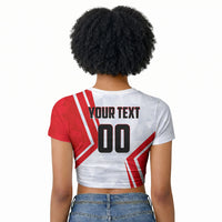 Personalized Tunisia Soccer Raglan Cropped T shirt Tunisia Flag Eagle Football Mascot