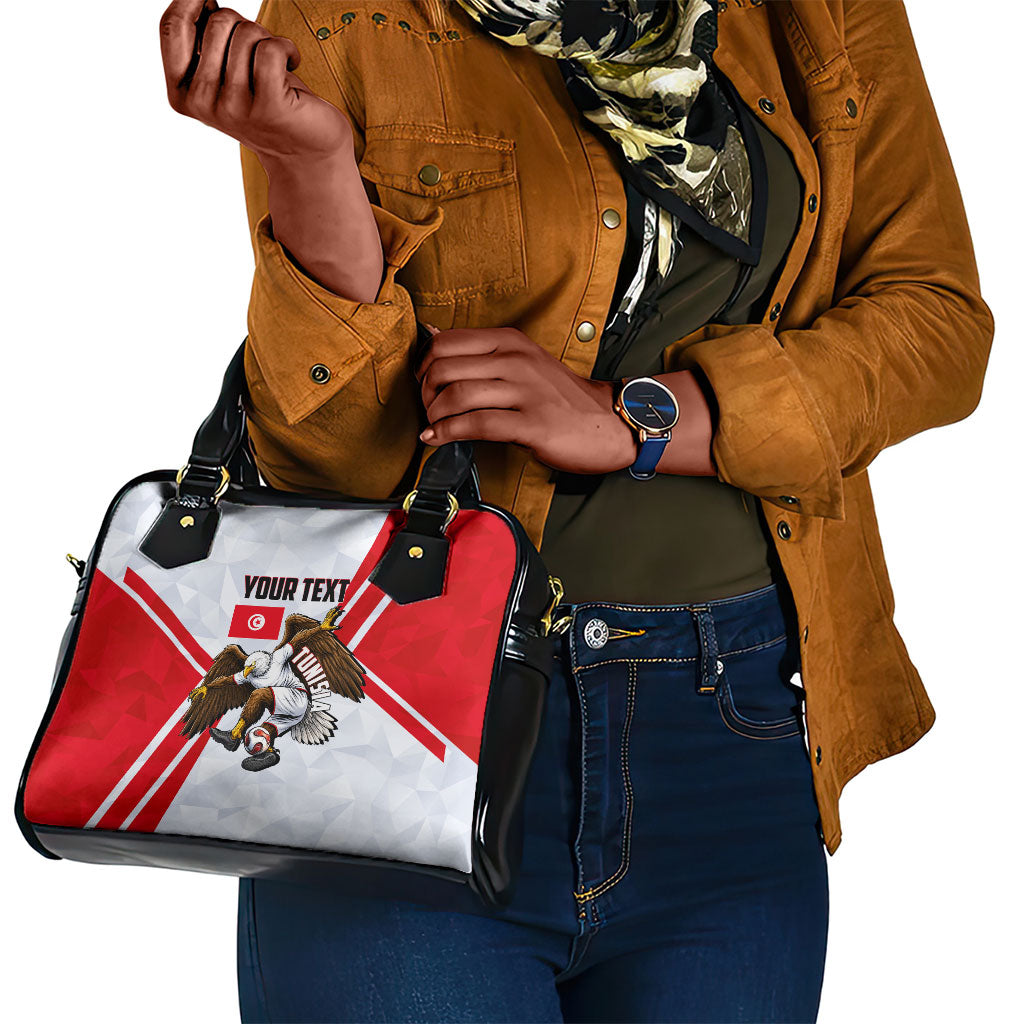 Personalized Tunisia Soccer Shoulder Handbag Tunisia Flag Eagle Football Mascot