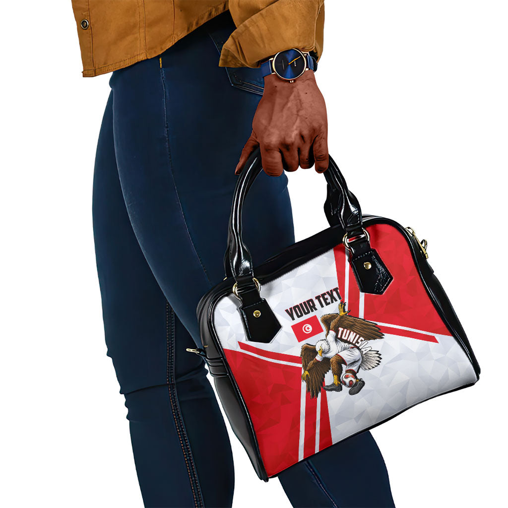 Personalized Tunisia Soccer Shoulder Handbag Tunisia Flag Eagle Football Mascot