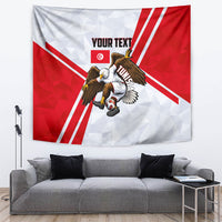 Personalized Tunisia Soccer Tapestry Tunisia Flag Eagle Football Mascot