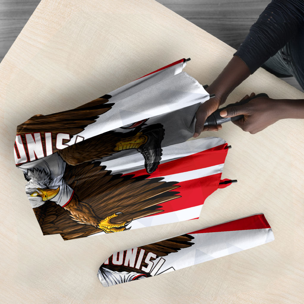 Personalized Tunisia Soccer Umbrella Tunisia Flag Eagle Football Mascot