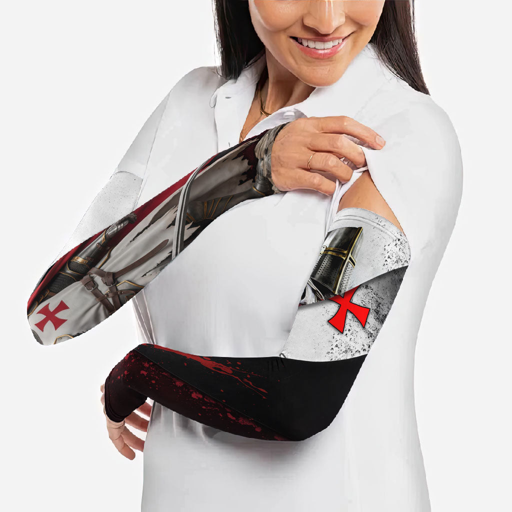 Knights Templar Arm Sleeves Crusader Warrior Full Armor Red Cross