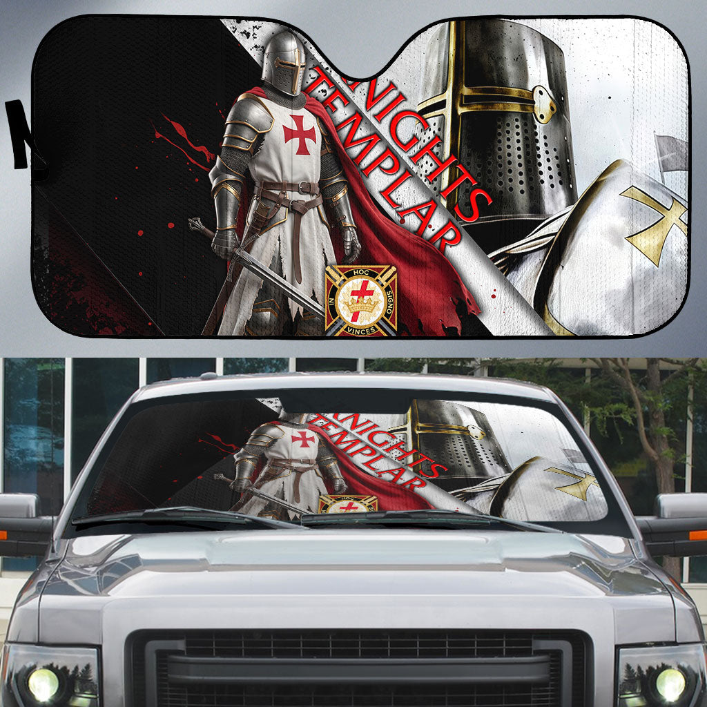 Knights Templar Auto Sun Shade Crusader Warrior Full Armor Red Cross