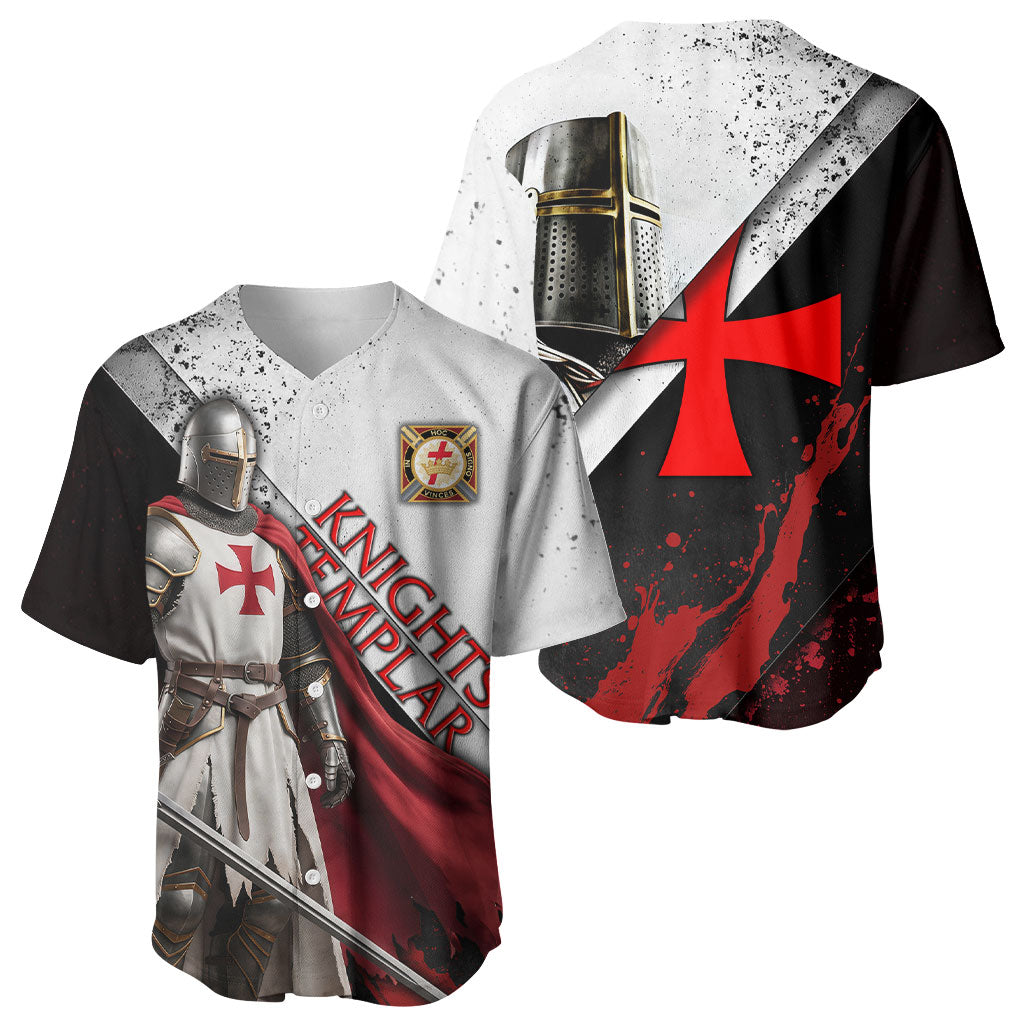 Knights Templar Baseball Jersey Crusader Warrior Full Armor Red Cross