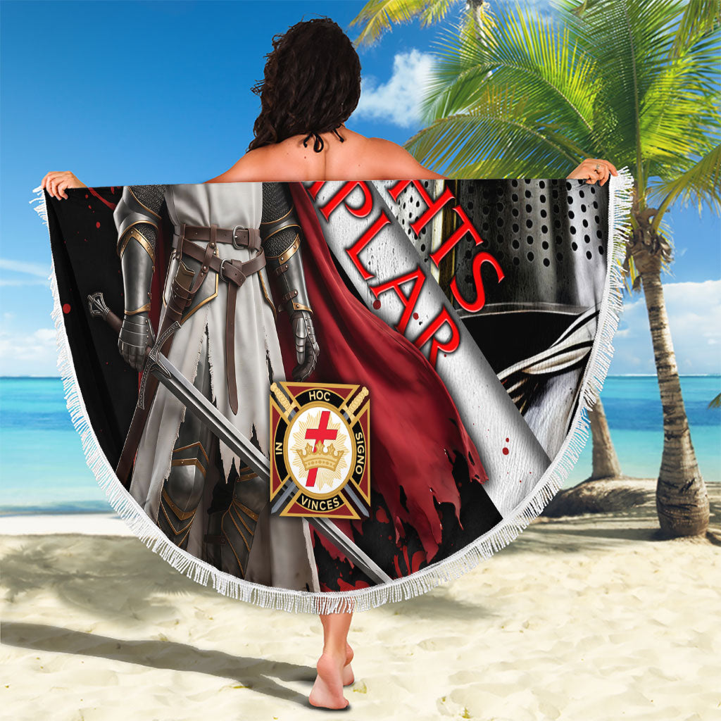 Knights Templar Beach Blanket Crusader Warrior Full Armor Red Cross