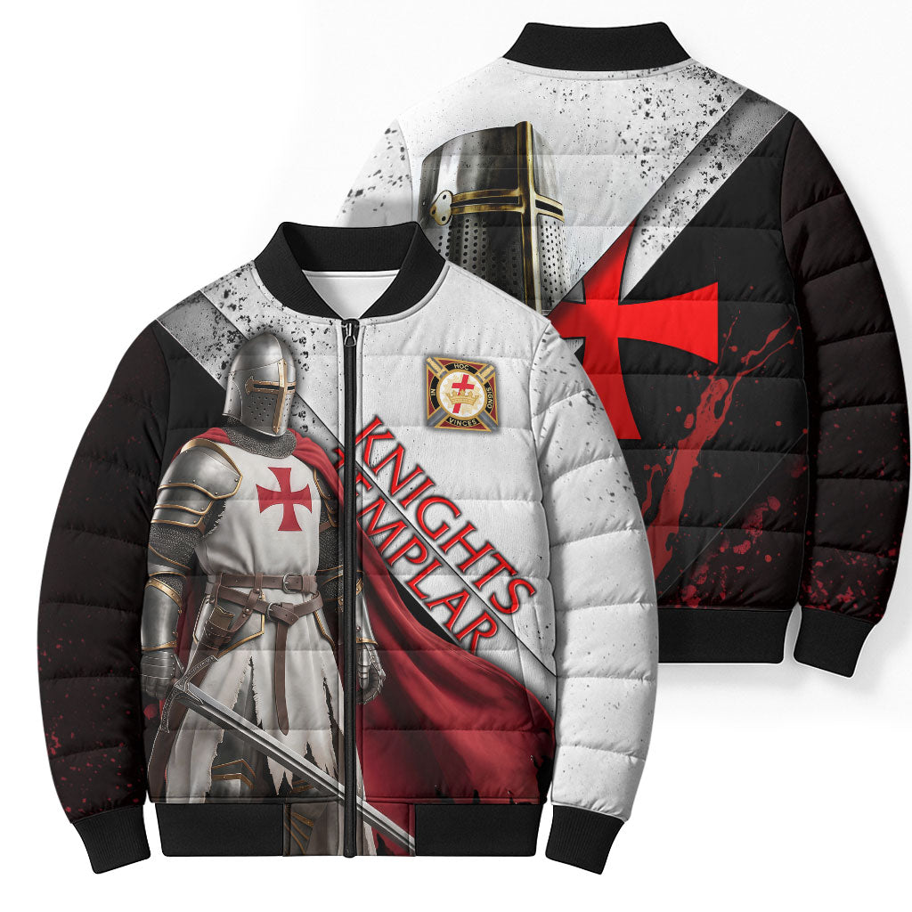 Knights Templar Bomber Puffer Jacket Crusader Warrior Full Armor Red Cross