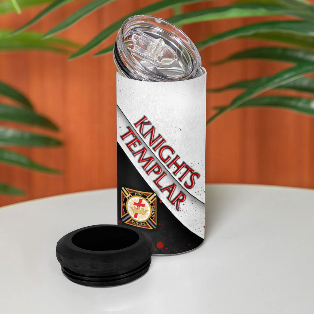 Knights Templar 4 in 1 Can Cooler Tumbler Crusader Warrior Full Armor Red Cross