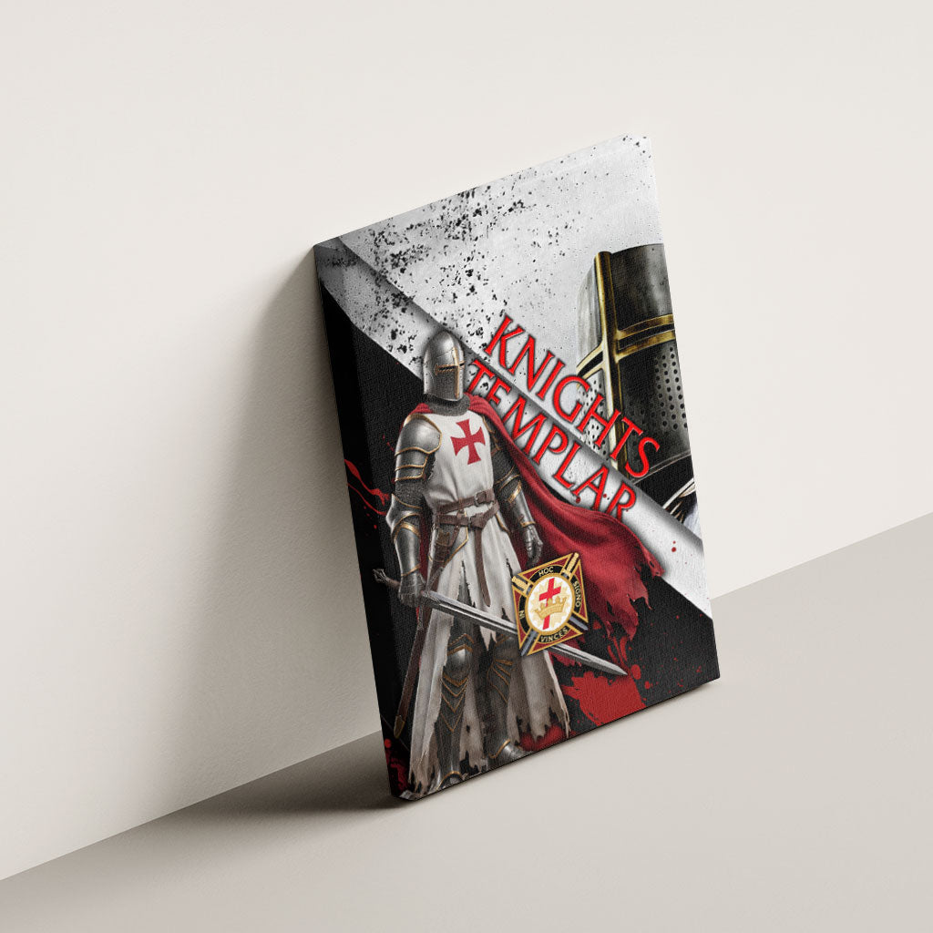 Knights Templar Canvas Wall Art Crusader Warrior Full Armor Red Cross