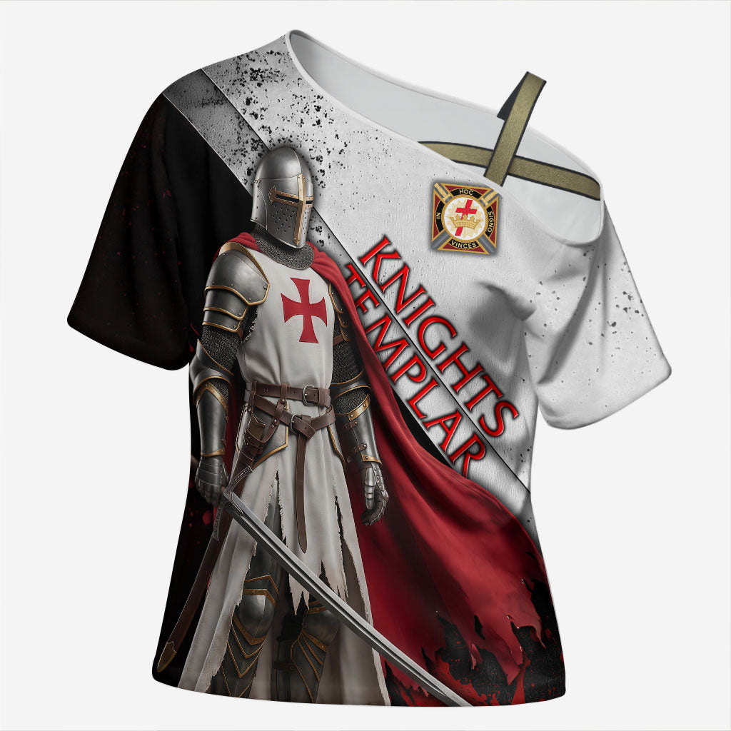 Knights Templar Cross Shoulder Shirt Crusader Warrior Full Armor Red Cross