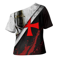 Knights Templar Cross Shoulder Shirt Crusader Warrior Full Armor Red Cross