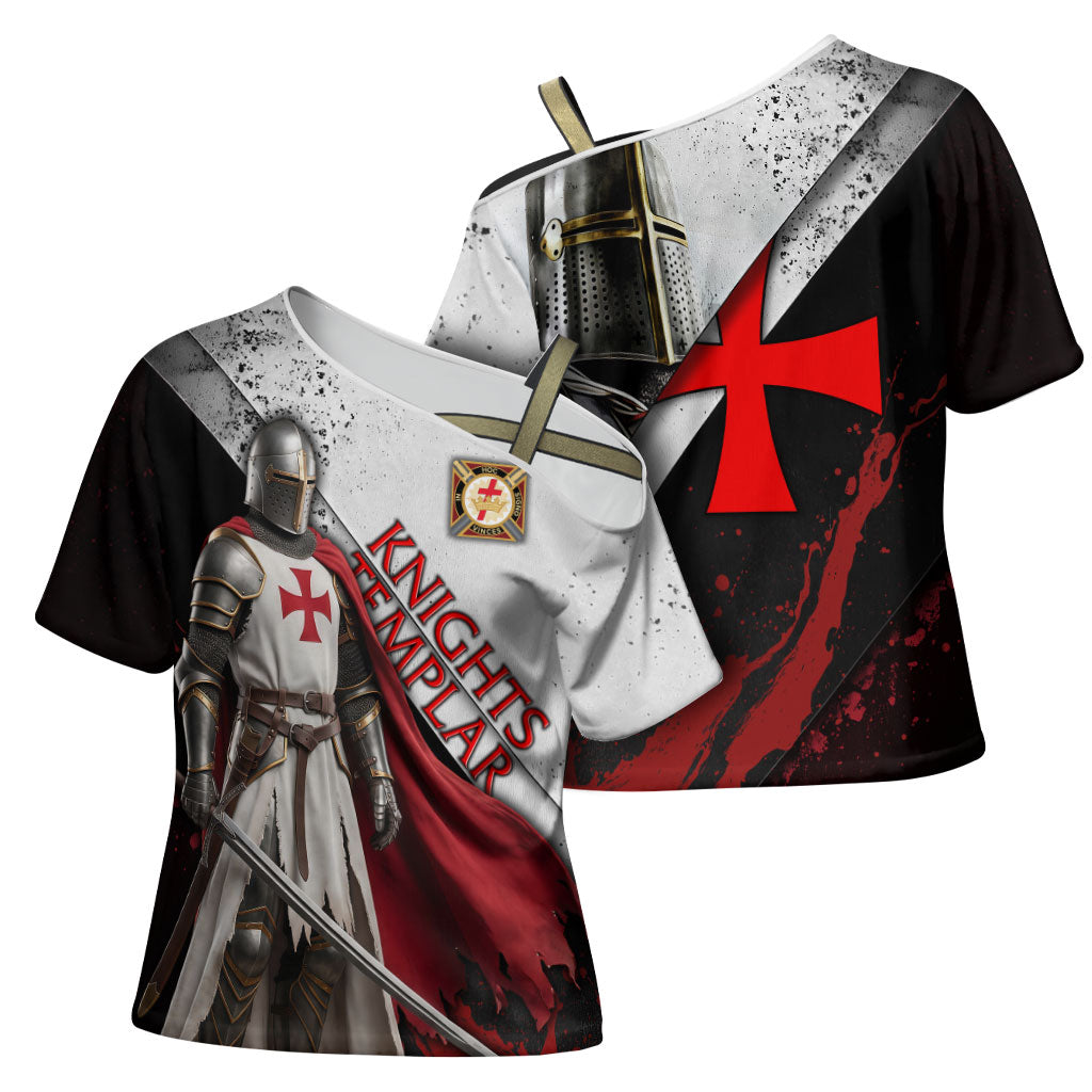 Knights Templar Cross Shoulder Shirt Crusader Warrior Full Armor Red Cross