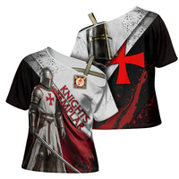 Knights Templar Cross Shoulder Shirt Crusader Warrior Full Armor Red Cross
