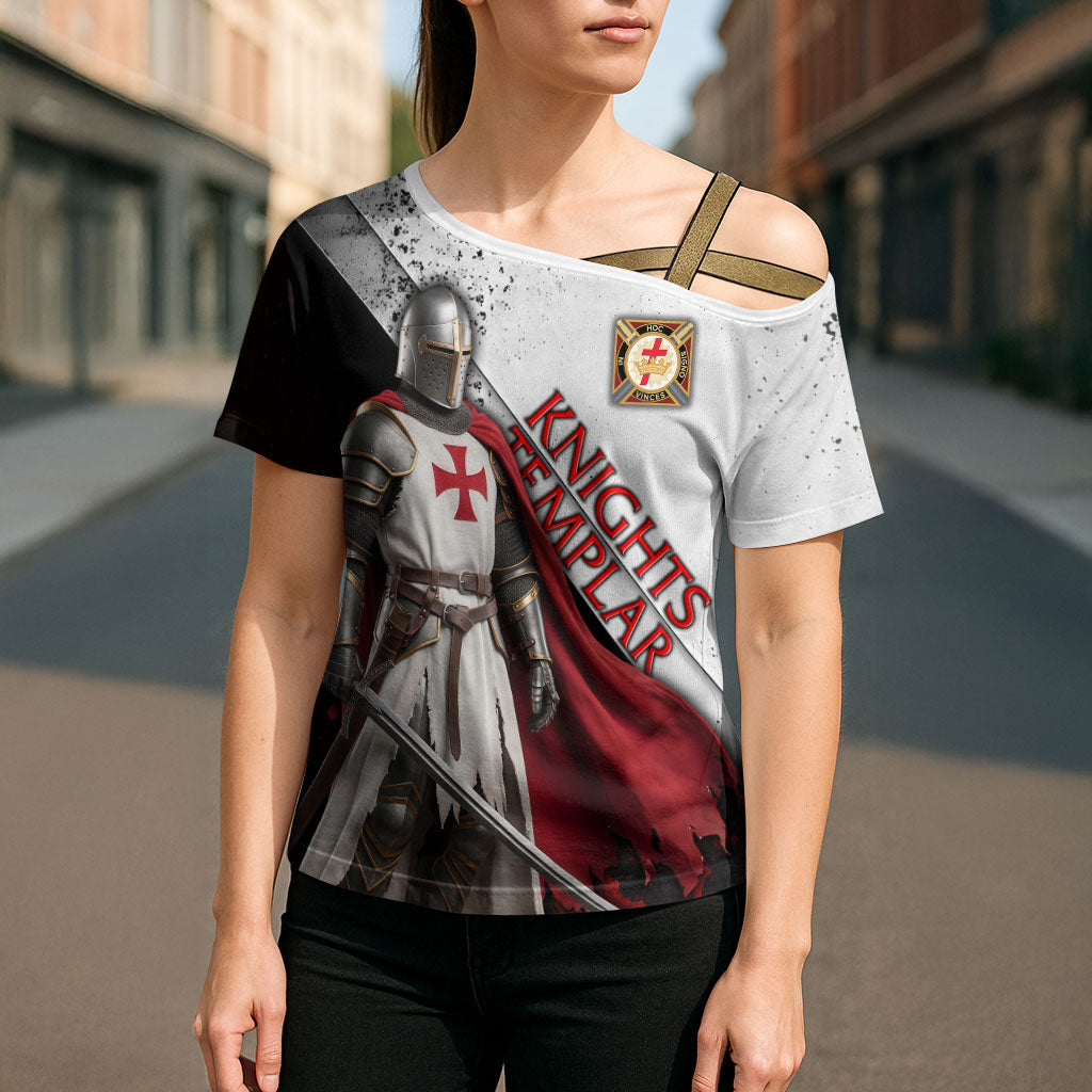 Knights Templar Cross Shoulder Shirt Crusader Warrior Full Armor Red Cross