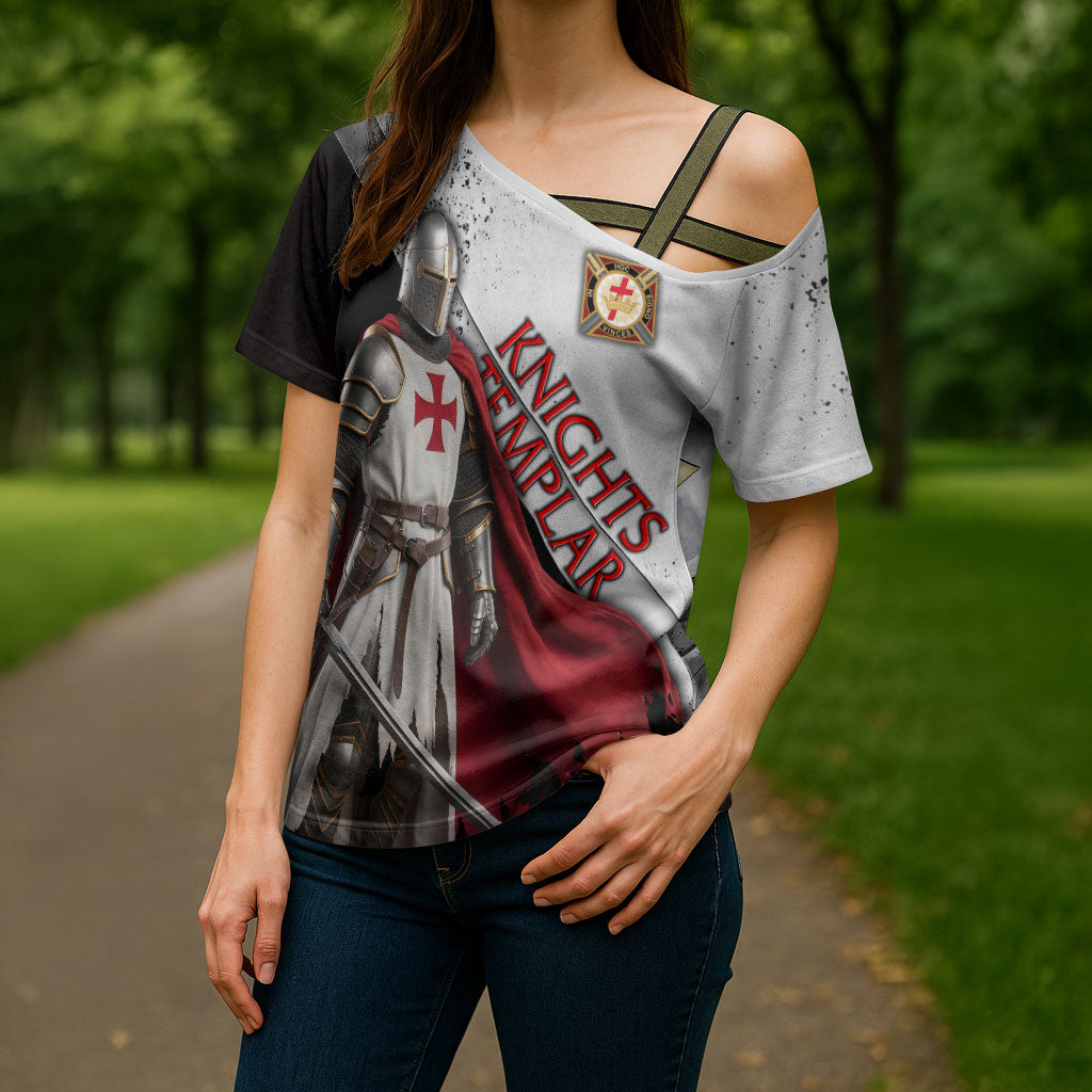 Knights Templar Cross Shoulder Shirt Crusader Warrior Full Armor Red Cross