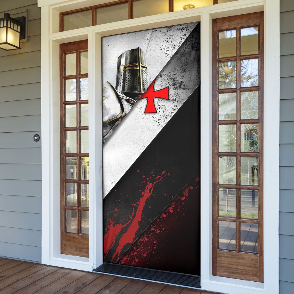Knights Templar Door Cover Crusader Warrior Full Armor Red Cross