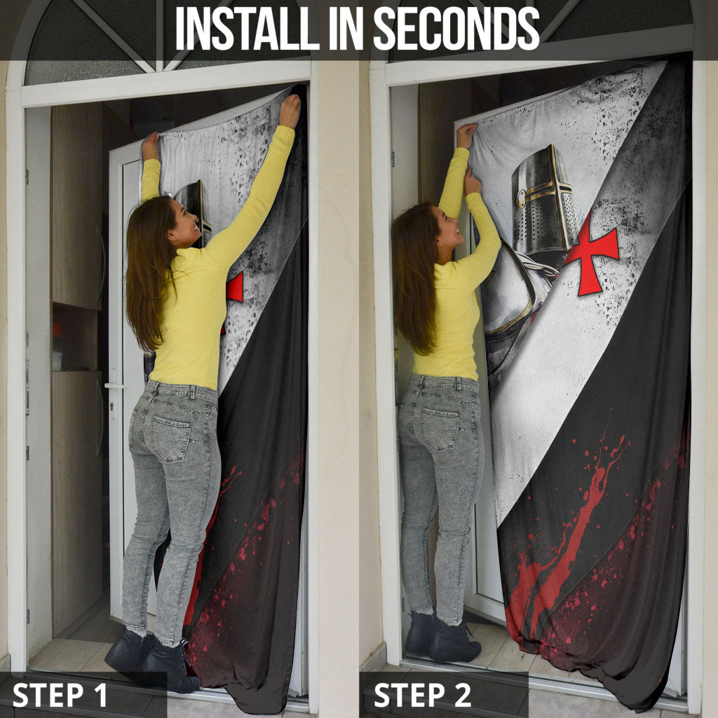 Knights Templar Door Cover Crusader Warrior Full Armor Red Cross