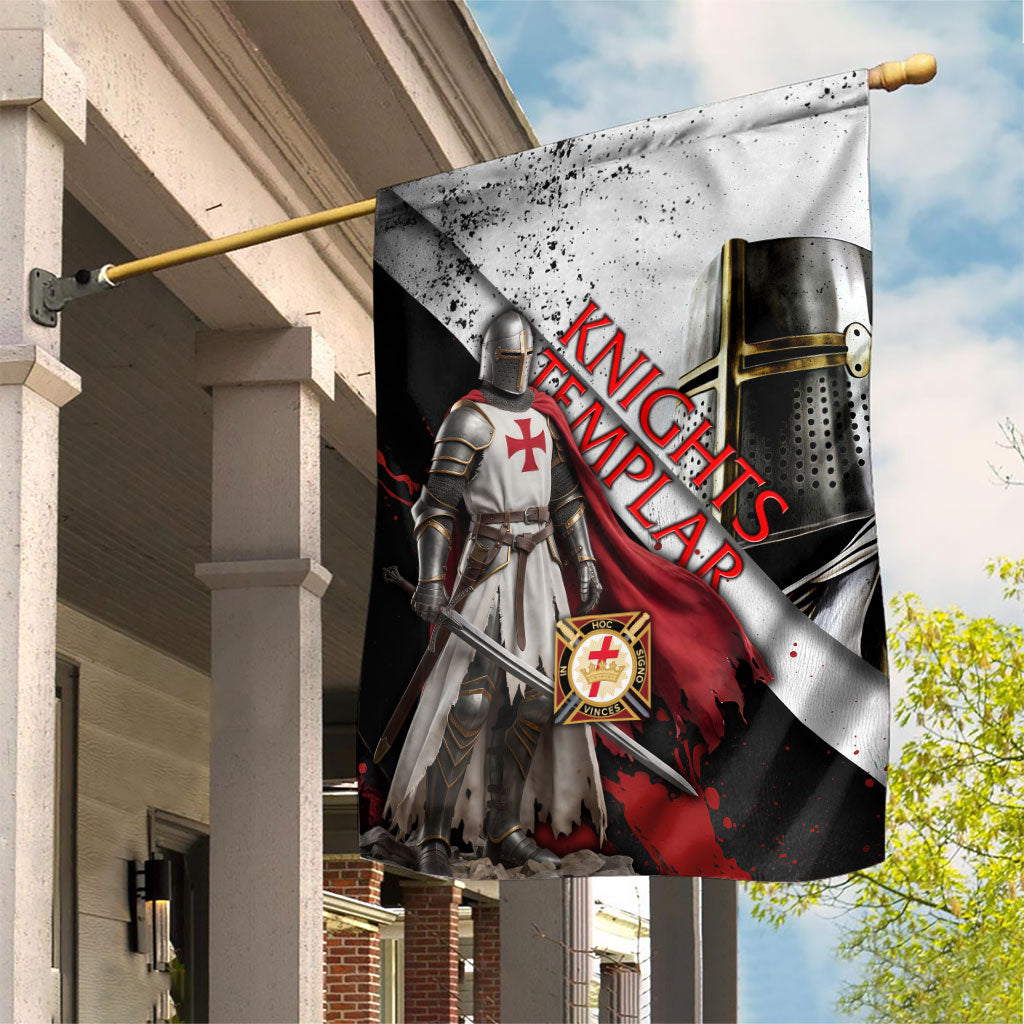 Knights Templar Garden Flag Crusader Warrior Full Armor Red Cross