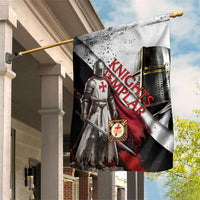Knights Templar Garden Flag Crusader Warrior Full Armor Red Cross