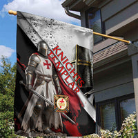Knights Templar Garden Flag Crusader Warrior Full Armor Red Cross