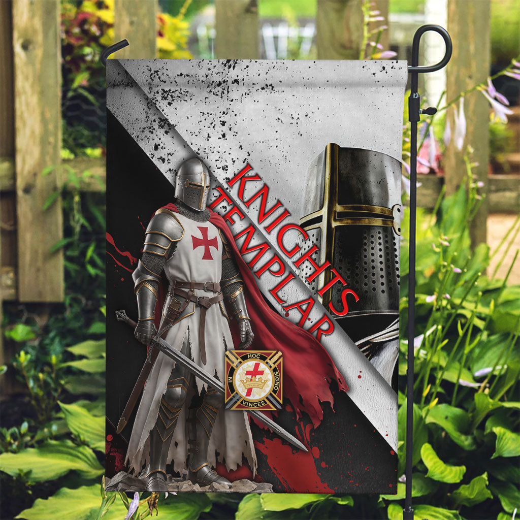 Knights Templar Garden Flag Crusader Warrior Full Armor Red Cross