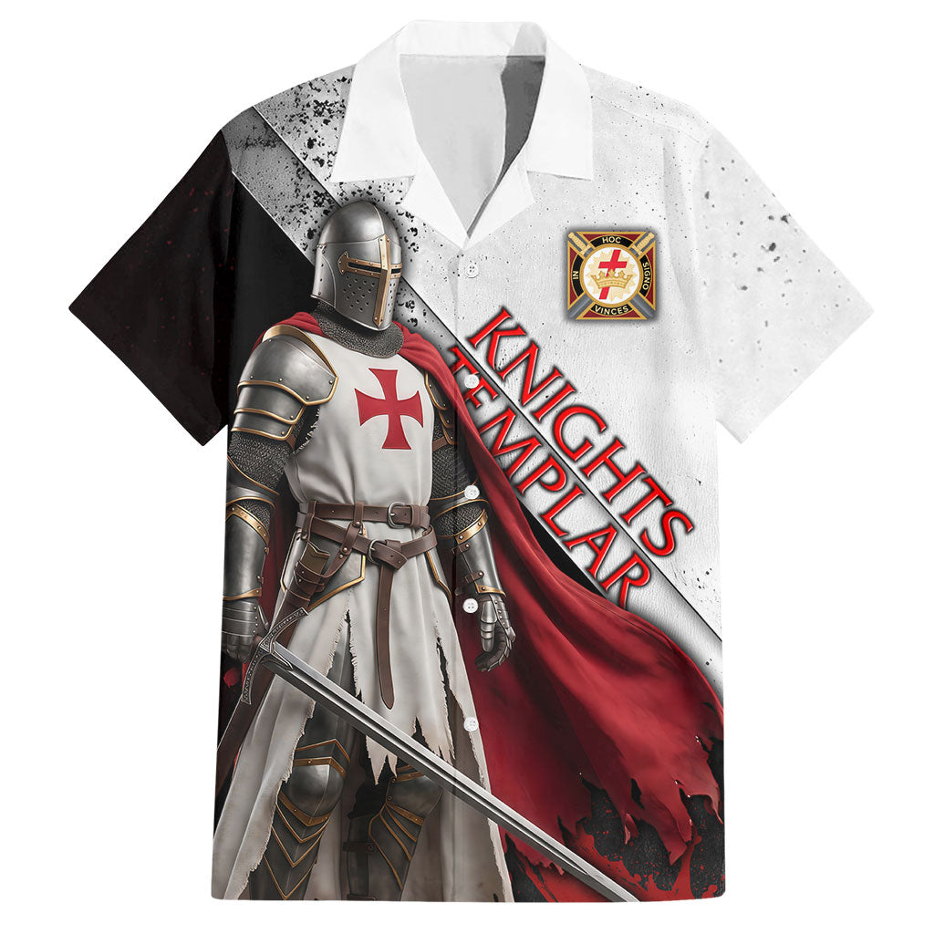 Knights Templar Hawaiian Shirt Crusader Warrior Full Armor Red Cross