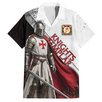 Knights Templar Hawaiian Shirt Crusader Warrior Full Armor Red Cross