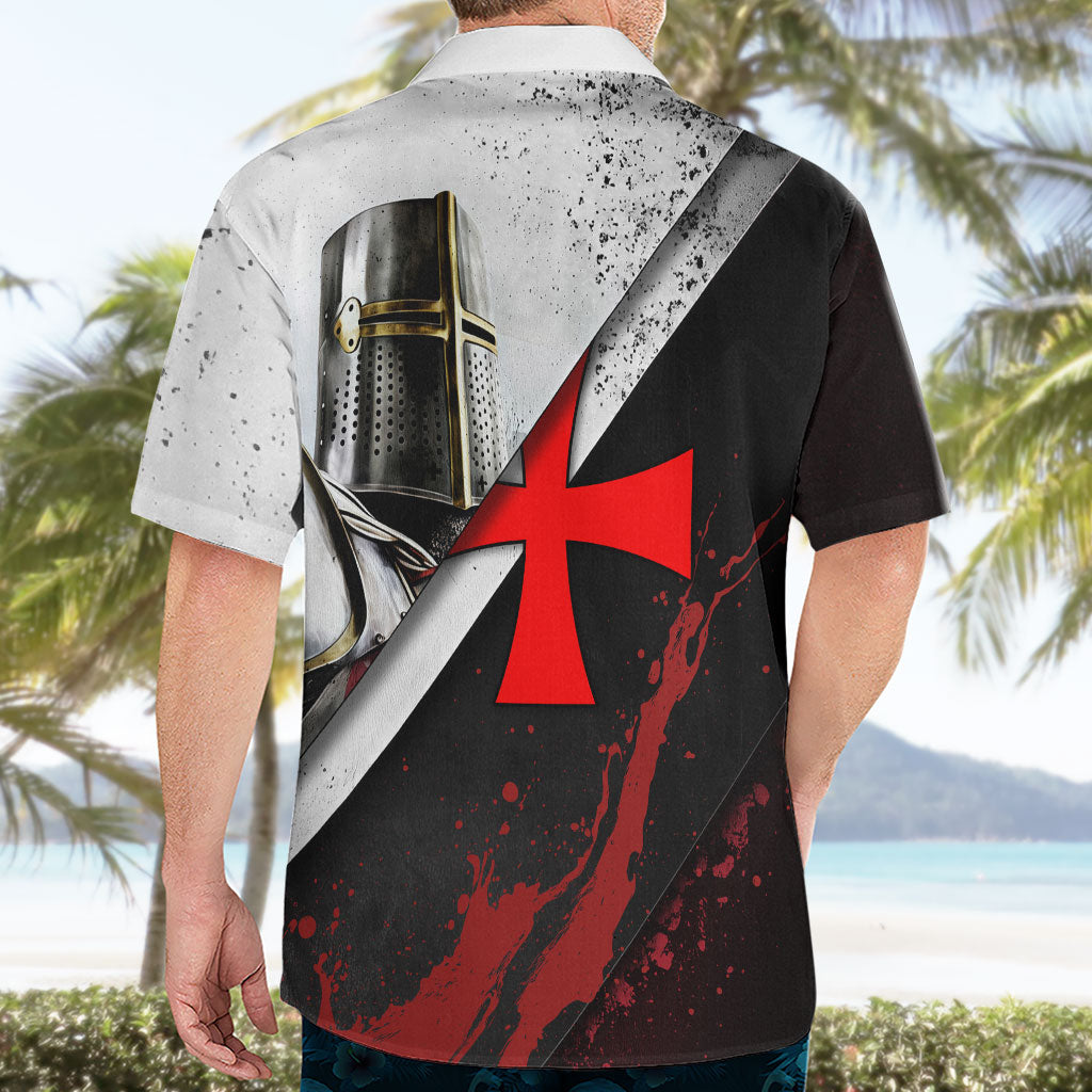 Knights Templar Hawaiian Shirt Crusader Warrior Full Armor Red Cross